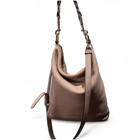 Coach Abby Duffle Chalky Grey Pebbled Leather Shoulder Bag with Strap F31507 - Picture 2 of 14